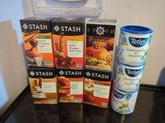 Food Service Supplies Including Tea, Sugar, Creamer, Stirrers, and More