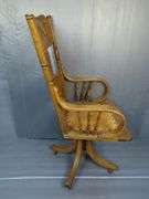 H.B. & W Co. Carved Wood Swivel Desk Chair