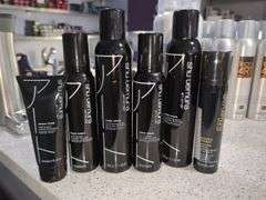 Shu Uemura Art of Hair Styling Products Including Curl Mousse, Wata Wave Dry Finishing Spray And Essence Absolue Overnight Serum, Qty 6