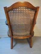 Wicker Back Armchair with Upholstered Seat