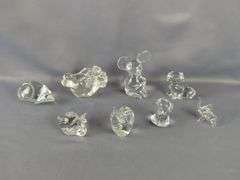 Collection of Clear Glass Animal Figurines