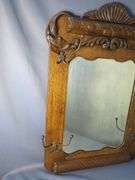 Ornate Hand Carved Hall Mirror With Coat Hooks