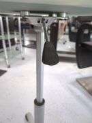 Jewell Adjustable Height Rolling Salon Table with Frosted Glass Top
