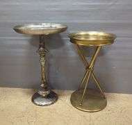 Home Meridian Metal Accent Table, 27" Tall x 17 1/2" Diameter And Heritage Home Metal Accent Table, 24" Tall x 15" Diameter