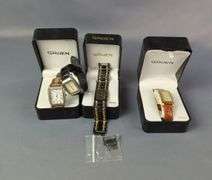 Gruen Watches, Qty 4, Various Styles, One Is Still Strapped Inside Its Box And Appears New, Includes 2 Additional Boxes