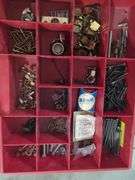 Two Organizer Boxes Filled with Screws, Nails and Hardware