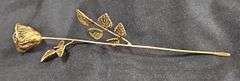 Sterling Silver Gold-Tone Rose Brooch Pin