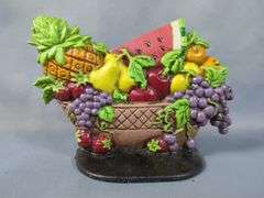 Cast Iron Train And Fruit Basket Door Stops