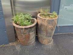 Concrete Outdoor Planters, Qty 3