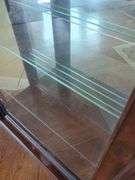 Lighted Display Cabinet with Glass Shelves And Sliding Door Front
