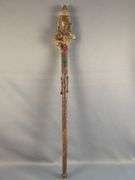 Sascha Brastoff Hand Crafted Pottery Wall Plaque & Staff With Figurine