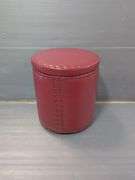 Red Faux Leather Storage Ottoman