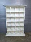 Painted Wood Display Shelf with Sections