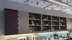 Salon Shelf With Enclosed Cabinet Ends, Bidder Responsible For Proper Disassembly And Removal, Pick Up Last Day Of Load Out ONLY, Contents Not Included