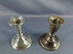F.B. Rogers Silver Co. Coffee Urn Set with Webster-Wilcox Tray & Douchin Candlesticks