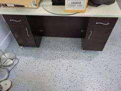 Modern Desk with Storage, Bidder Responsible For Proper Removal, Thursday Pick Up ONLY