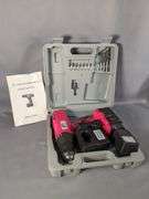 Ultra Steel Cordless Power Drill, Includes Battery, Charger, And Case And Various Hand Tools