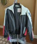 Michael Hoban Where MI Womens Leather Jacket USA Flag Theme, Size S