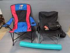 Picnic Time PT-XL Folding Camp Chair, Rawlings Folding KU Jayhawks Folding Camp Chair, And Members Mark Pool Float