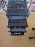 LEDA Tempered Glass Top Rolling Storage Cart