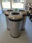 Simplehuman Stainless Steel Commercial Trash Cans, Qty 3
