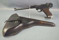 DWM 1918 Artillery Model Luger 9mm Pistol SN# 8107, In Leather Holster