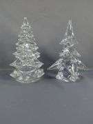 Clear Glass Christmas Tree Figurines