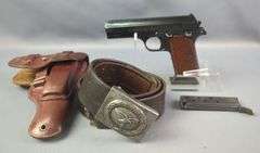 Hungarian P. Mod 37 7.65mm  Pistol SN# 26304, 2 Total Mags, In Leather Holster With Belt