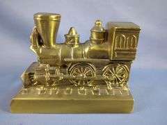 PM Craftsman Brass Train Engine & Caboose Bookends