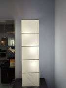 Modern Paper Tall Floor Lamp And Floating Cabinet, Bidder Responsible For Proper Removal,  Cabinets are Mounted To Wall.