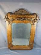 Ornate Hand Carved Hall Mirror With Coat Hooks