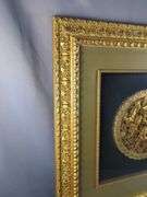 Framed Carved Giltwood Panel with Floral and Fish Motif