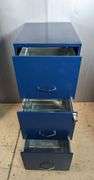 Blue Metal 3-Drawer Filing Cabinet