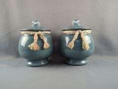 Decorative Covered Jars With Rope Accents