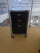 LEDA Tempered Glass Top Rolling Storage Cart