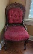 Ornate Velvet Upholstered Parlor Chair