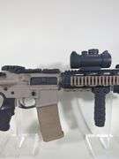 Roggio Arsenal RA-15 5.56 Nato Rifle SN# RA09060801, 2 Total Mags, Adjustable Stock, Flip Up Sights, Leapers Red/ Green Dot Sight, Laser, Flashlight