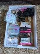 Assorted False Eyelashes and Hair Accessories