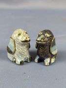 Etched Brass Gong On Stand With Cloisonné Dogs