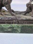 G. Ferrad Metal Sculpture, "Can't You Talk?" Child and Dog
