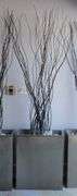 Modern Metal Planter with Decorative Branches And Stone Filler, 7', (Planter, 27.5")