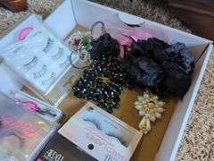 Assorted False Eyelashes and Hair Accessories