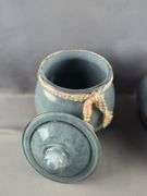 Decorative Covered Jars With Rope Accents