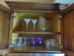 Glassware Including Martini Glasses, Pitcher, Wine Glasses And Acrylic Glasses