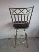 Office Chair and Brushed Steel Swivel Stool