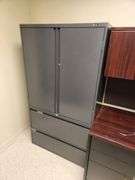 Global Metal Cabinet With 2 Drawer Lateral File Cabinet on Bottom, 65.5" x 36" x 18"