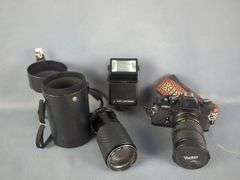 Sears KSX 35mm Film Camera with Vivitar Lens and Accessories