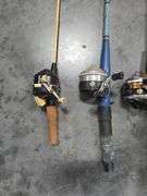Fishing Rods And Reels, Qty 4, Reel Brands Include Zebco, Viking, And Unmarked, Some Need Repair