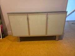 Modern Glass Top Cabinet/Buffet, Bidder Repsonsible For Proper Removal