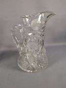 Crystal Cut Glass Pitcher, Creamer, Sugar Bowl, And Glasses
